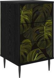 vidaXL Dulap de noapte ELBURG Stejar Negru 36 x 33 x 61 cm GartenMobel Dekor (8007317)
