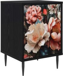 vidaXL Dulap de noapte BORNE Stejar Negru 36 x 33 x 51 cm GartenMobel Dekor (8007243)