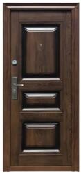 NOVO DOORS Usa metalica de exterior cu izolatie si vizor Novo Doors ND7001 , 2 yale, tabla 0, 7 mm, balamale si clanta incluse, toc de 7 centimetri, pentru casa si apartament, Maron (Sens deschidere: Stanga) (ND