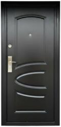 NOVO DOORS Usa metalica de exterior cu izolatie si vizor Novo Doors ND7005 , 2 yale, tabla 0, 7 mm, balamale si clanta incluse, toc de 7 centimetri, pentru casa si apartament, Maron lovitura de ciocan (Sens desc