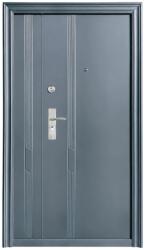 NOVO DOORS Usa metalica dubla de exterior cu izolatie si vizor Novo Doors ND43D, Deschidere Stanga Dreapta, Dimensiune 120x200 cm, Tabla 0.7 mm, pentru case, Gri antracit (Sens deschidere: Stanga) (ND43DGAORST)