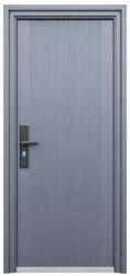 NOVO DOORS Usa metalica de exterior cu izolatie si vizor Novo Doors ND6003, tabla 0.5 mm, prag din inox, balamale si clanta incluse, pentru casa si apartament, Gri Antracit (Sens deschidere: Stanga) (ND6003GAORS