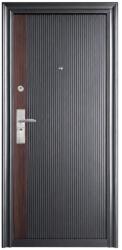NOVO DOORS Usa metalica de exterior cu izolatie si vizor Novo Doors ND44, Deschidere Stanga Dreapta, tabla 0.7 mm, balamale si clanta incluse, toc de 7 cm, pentru case, Gri Wenge (Sens deschidere: Stanga) (ND44G