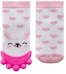 BabyJem Sosete cu accesoriu dentitie BabyJem Teether Socks (Culoare: Roz) - drool