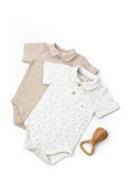 BabyCosy Set 2 body-uri cu guler TeddyBear, BabyCosy, 100% bumbac (Marime: 3-6 Luni)