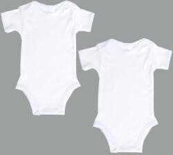 drool Set 2 body-uri din bumbac albe cu maneca scurta Drool (Marime: 12-18 Luni)