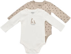 BabyCosy Set 2 body-uri cu maneca lunga bebe unisex Girafa, BabyCosy, 100% bumbac organic (Marime: 6-9 luni)