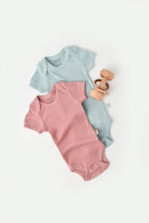 BabyCosy Set 2 body-uri bebe unisex din bumbac organic si modal - Mint/Rose, BabyCosy (Marime: 9-12 luni)