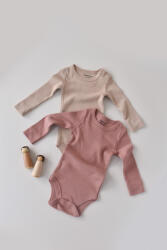 BabyCosy Set de 2 body-uri cu maneca lunga din bumbac organic si modal - Roz/Blush BabyCosy (Marime: 12-18 Luni)