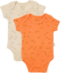 BabyCosy Set 2 body-uri Printed, BabyCosy, 50% modal+50% bumbac, Stone/Apricot (Marime: 9-12 luni)