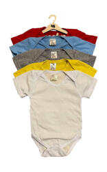 drool Set 5 body-uri din bumbac cu maneca scurta color mix 2 Drool (Marime: 3-6 Luni)