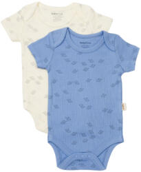 BabyCosy Set 2 body-uri Printed, BabyCosy, 50% modal+50% bumbac, Ecru/Lavanda (Marime: 3-6 Luni)