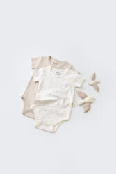 BabyCosy Set 2 body-uri bebe unisex -100% bumbac organic - Ecru cu buline, BabyCosy (Marime: 9-12 luni)