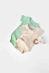 BabyCosy Set 2 body-uri bebe unisex -100% bumbac organic - Mint/Stone, BabyCosy (Marime: 3-6 Luni)