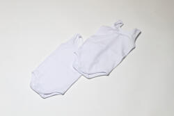 drool Set 2 body-uri din bumbac albe fara maneca - tip maieu Drool (Marime: 3-6 Luni)