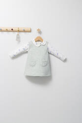 Tongs baby Set elegant cu sarafan si body pentru bebelusi Paris Love, Tongs baby (Culoare: Vernil, Marime: 6-9 luni)