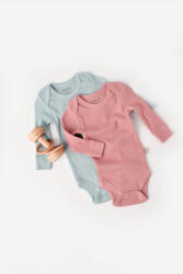 BabyCosy Set 2 body-uri cu maneca lunga bebe unisex din bumbac organic si modal - Mint/Rose, BabyCosy (Marime: 18-24 Luni)