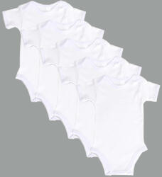 drool Set 5 body-uri din bumbac albe cu maneca scurta Drool (Marime: 12-18 Luni)