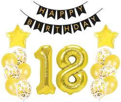 LufiParty 18. Szülinap Lufi Szett Arany