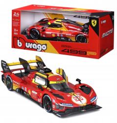 Bburago Macheta auto 2024 ferrari 499p #50 fuoco/molina/nielsen castigatoare la Cursa de 24 de Ore de la Le Mans 2024 scara 1/24 rosu galben si negru (JPT)