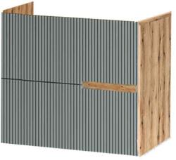 Fluminia Mobilier pentru lavoar pe blat Fluminia, Malta, finisaj riflat, 60 cm, salvia (MALTA2-62-RN-SA-C) - e-baie