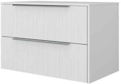 Fluminia Mobilier suspendat cu blat Fluminia Istria 80, front riflat, 80x46 cm, alb mat, mâner inox (ISTRIA82-T-WM-C-HIC04)