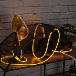 Delux LED szalag neon flex sárga, 5m, IP65, 12V DC, 6W/fm, 300lm/m, 120LED/m, SMD283 - DEL1643 deLux (DEL1643)