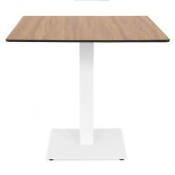  Masa dining pentru gradina, patrata, ELIO, 80x80 cm, alb cu natur, blat HPL, structura aluminiu si otel (HGS004WHMASA)