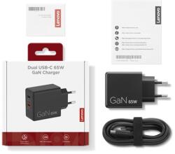 Lenovo Dual USB-C 65W hálózati töltő + kábel (G0A6065BEU)