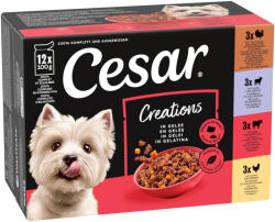 Cesar 48x100g Cesar hús- és zöldségválogatás aszpikban nedves kutyatáp