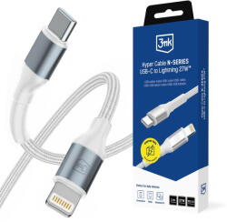 3mk Protection Cablu Alimentare, USB-C, Lightning, 27W, 1m - 3mk Hyper N-Series - White (KF2364518) - vexio