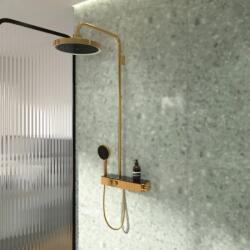 Ideal Standard Sistem de dus, cu baterie termostatata, 3 functie, lumina LED, auriu mat (brushed gold PVD), Ideal Standard Ceratherm Solos A7883A2 A7883A2 (A7883A2)