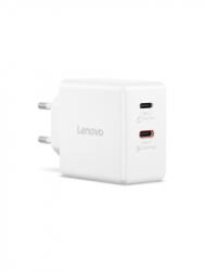 Lenovo Dual USB-C 65W GaN hálózati töltő fehér (G0A6065WEU) (G0A6065WEU)
