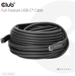 Club 3D CAC-2580 Full-Feature USB-C Cable 15m Black kábel (CAC-2580) (CAC-2580)