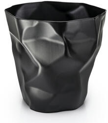 King Home Plast Designer Hulladékgyűjtő Polipropilén Fekete Gyűrt (KHM-BB-01-BLACK)