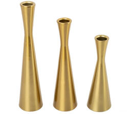 King Home SHP TRIO gyertyatartó szett fém arany 3 darabos (KHM-5900168837027)