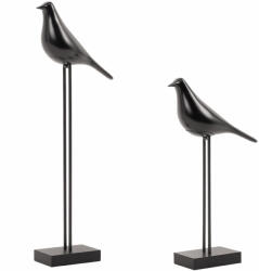 King Home Shp Birdy Dekoráció Szett Műanyag Fém Fekete Madár Figura (KHM-5900168836846)