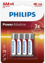 Philips Power Alkaline mikroceruza elem AAA - 4 db