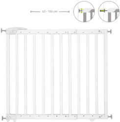 Badabulle ajtórács Deco Pop fa 63-106 cm fehér B025225 - babamarket