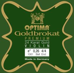 Optima Goldbrokat Premium 24K Gold E 4/4 Medium Ball End E1 Corzi pentru vioară (<![CDATA[O1061]]>)