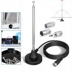 Zree Erős Fém Fm Antenna Erősítővel +4X Különböző Csatlakozók A Torony Rádióhoz Stb (spsk-MOCNA ANTENA STOJĄCA RADIOWA FM)