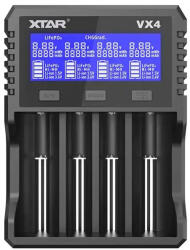 XTAR VX4 Set - akkumulátor töltő: Li-ion, Ni-MH, LiFeP04 akkumulátorokhoz, tartozék PD adapter (vx4s)
