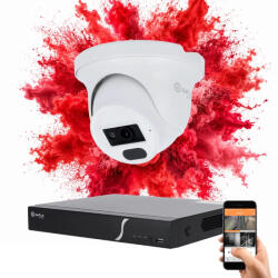 SAFIRE 1 dome biztonsági kamerás IP kamera rendszer 2MP színes éjszakai képpel (SAFIRE-IP-2MP-IPT010A-01)