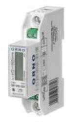 ORNO OR-WE-525 1 fázisú, több tarifás fogyasztásmérő RS-485 porttal, 100A, tápfeszültség: 230V AC/50-60Hz, áramerősség: 5(100)A, impulzusfrekvencia: 1000 imp/kWh, jelzéskijelzés: villogó LCD, szerelési sín