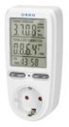 ORNO OR-WAT-435(GS), 3 soros kijelzővel ellátott, digitális fogyasztásmérő, LCD kijelzővel, Schuko (OR-WAT-435(GS))