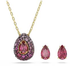 Swarovski női aranyozott köbös cirkónium ékszer szett 3-as csomag - rózsaszín Univerzális méret