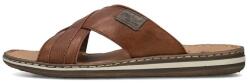RIEKER Papuci barbati, maro, casual, piele naturala, cu talpa joasa, Rieker 21082-24-Maro (Marime: 46) (21082-24-Maro-46)