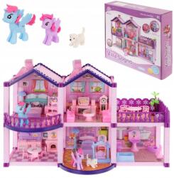 LandToys Ház Villa Póni Babaház Rózsaszín Kiegészítők Póni Nagy Szett (LT239)
