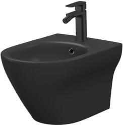 Cersanit Bideu suspendat oval cu preaplin, antracit mat, Cersanit Larga (K677-041)