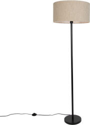 QAZQA Moderne vloerlamp zwart met beige bouclé kap 50cm - Simplo (111713)